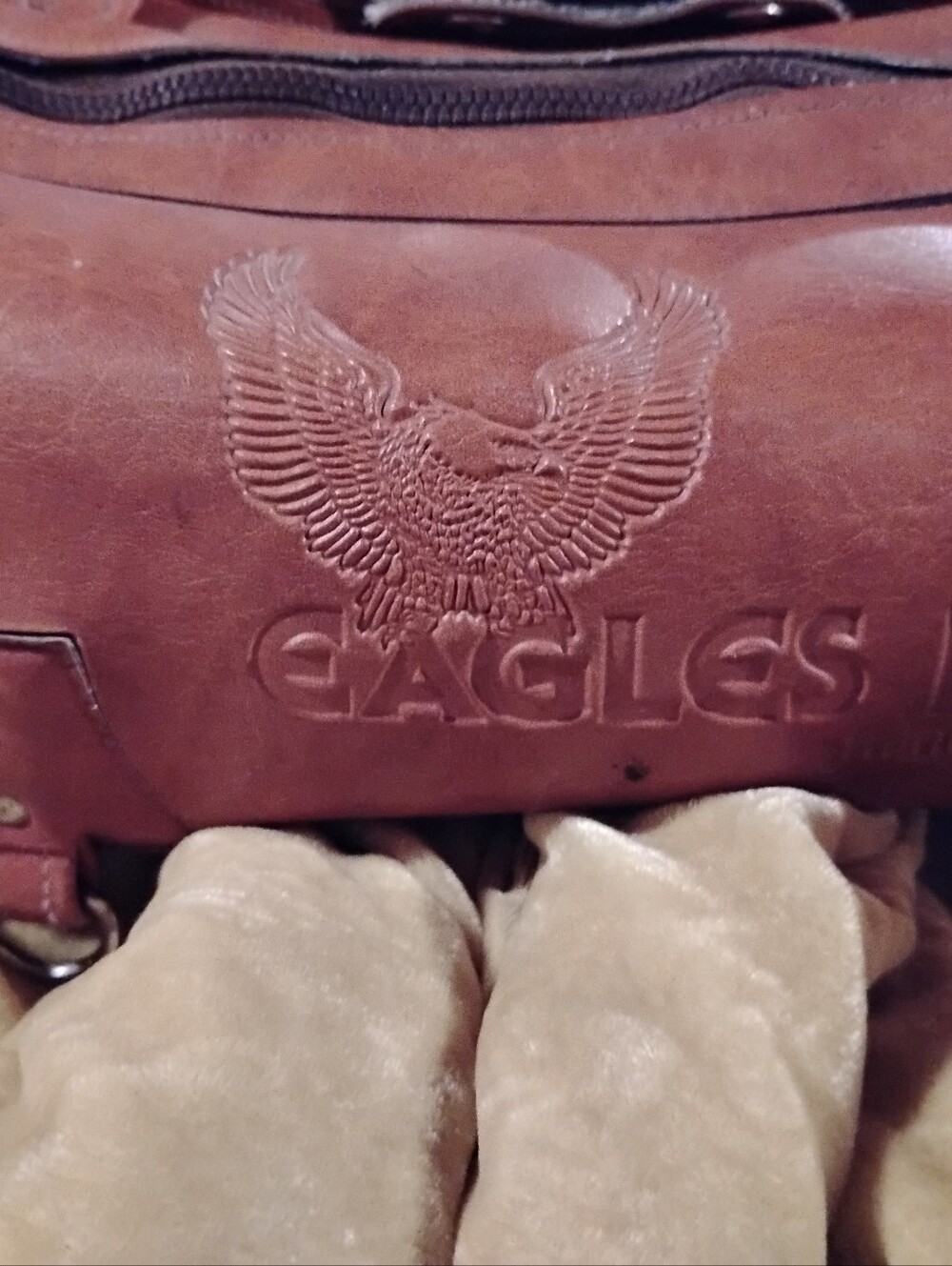 Harley-Davidson Brown Leather Messenger Bag with Embossed Eagle